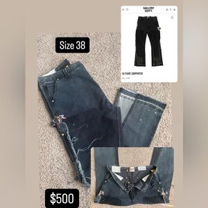 Gallery Dept Black and Gray Men Jeans